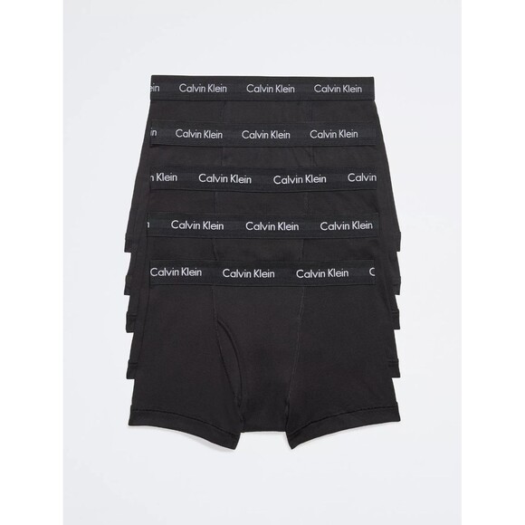 CALVIN KLEIN Boxer Brief Mens XL Black 5-Pack Low Rise 100% Cotton Classic Fit - Picture 1 of 6